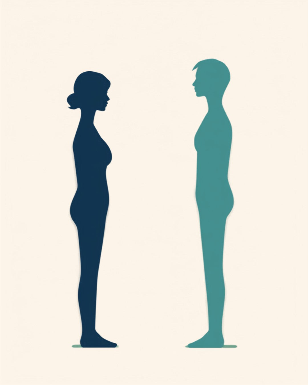 Slouched versus upright posture comparison illustration