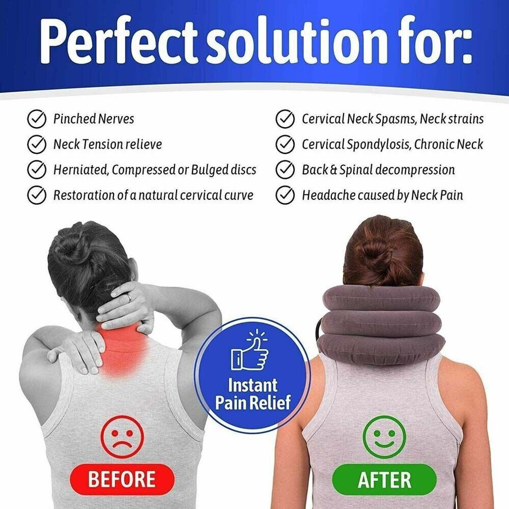Cervical Neck Traction Device – Inflatable Neck Stretcher for Neck & Shoulder Pain Relief