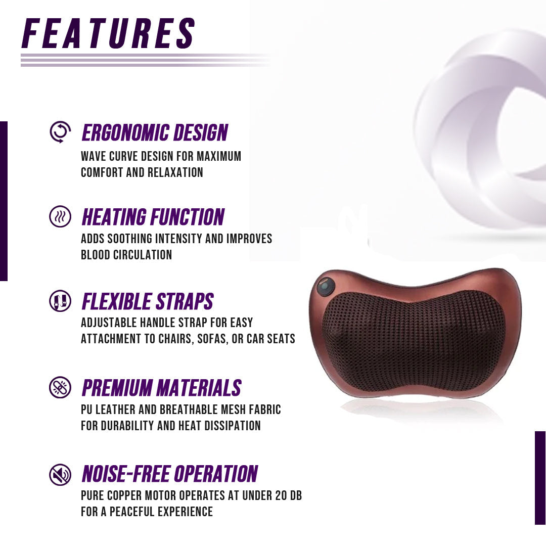 NuAlign Heated Shiatsu Back & Neck Massage Pillow