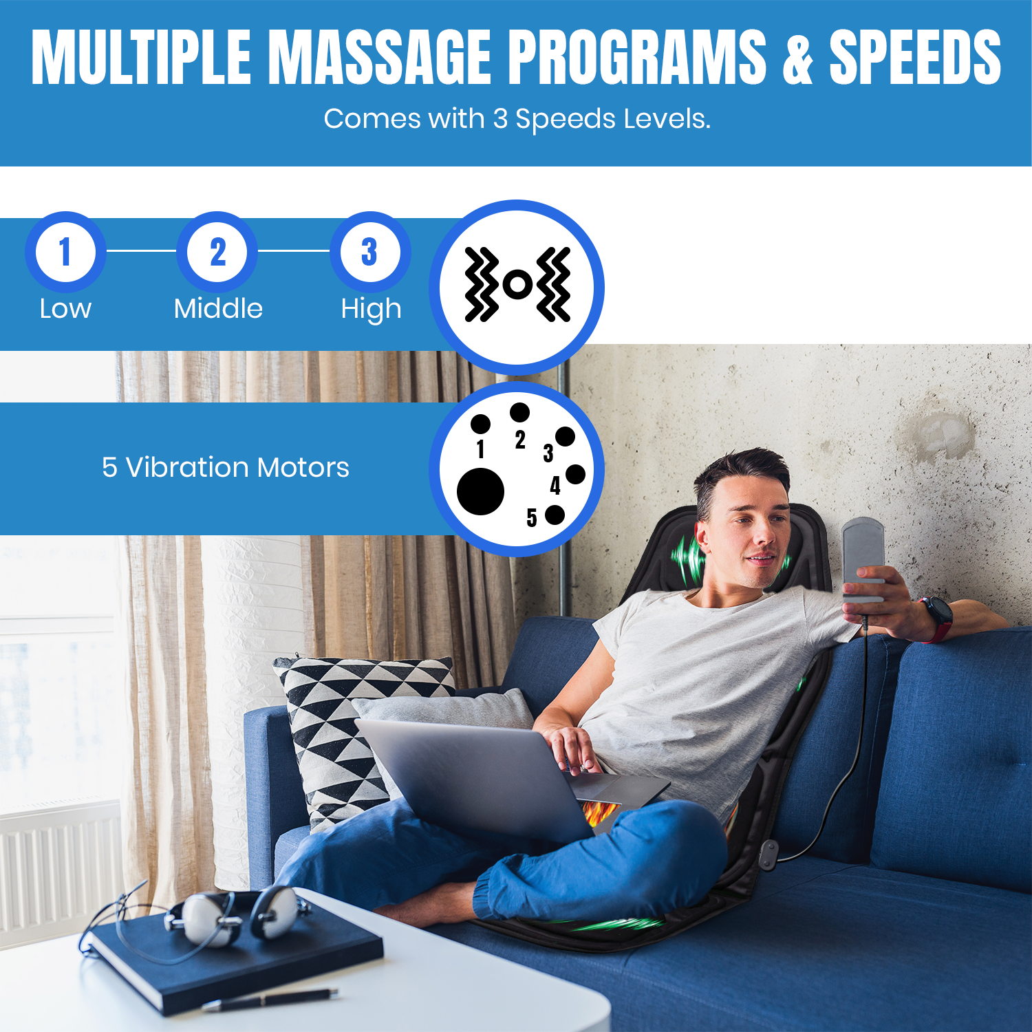 NuAlign Heated Vibration Chair Cushion