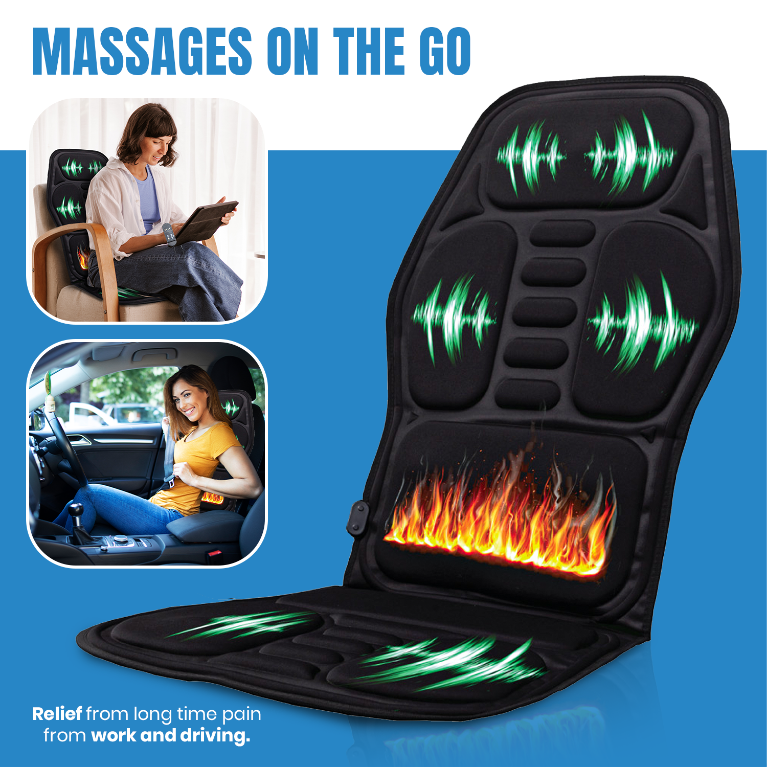 NuAlign Heated Vibration Chair Cushion